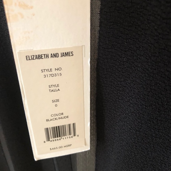 Elizabeth & James Crepe Black/Nude cocktail Dress - Picture 5 of 10